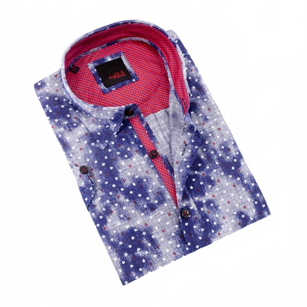 NEW EIGHT X men's short sleeve shirt in navy
